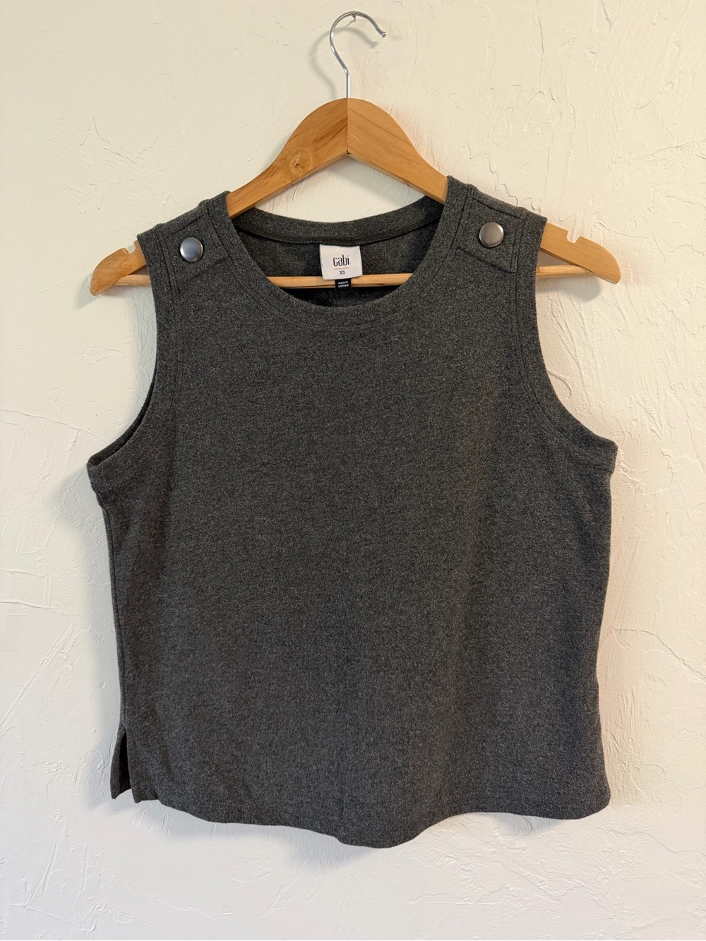 CAbi Snap Top 4958 & Snap Crop 4898 Set XS Charcoal Wide Leg Pants
